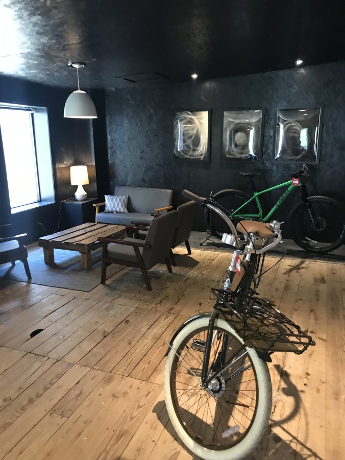 bike in a coffee shop